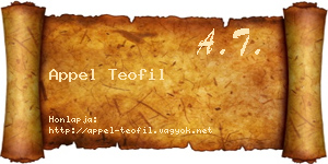 Appel Teofil névjegykártya
